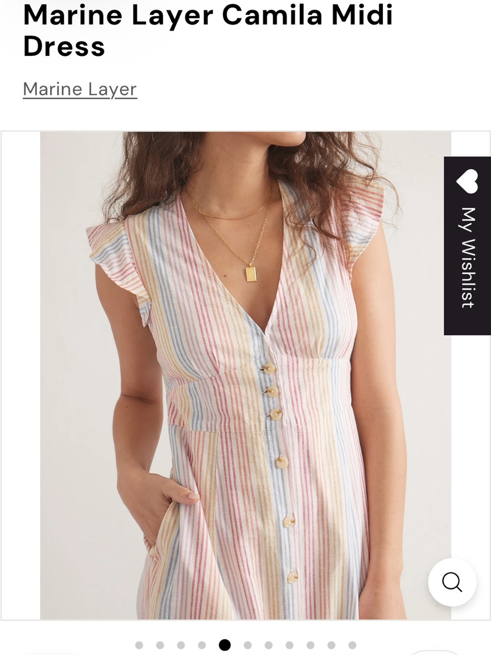 Marine Layer Camila Warm Rainbow Stripe Dress XS